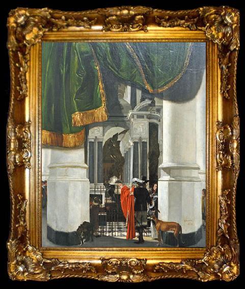 framed  Emanuel de Witte Interior of the Niewe Kirke in Delft with the Tomb of WIlliam the Silent, ta009-2